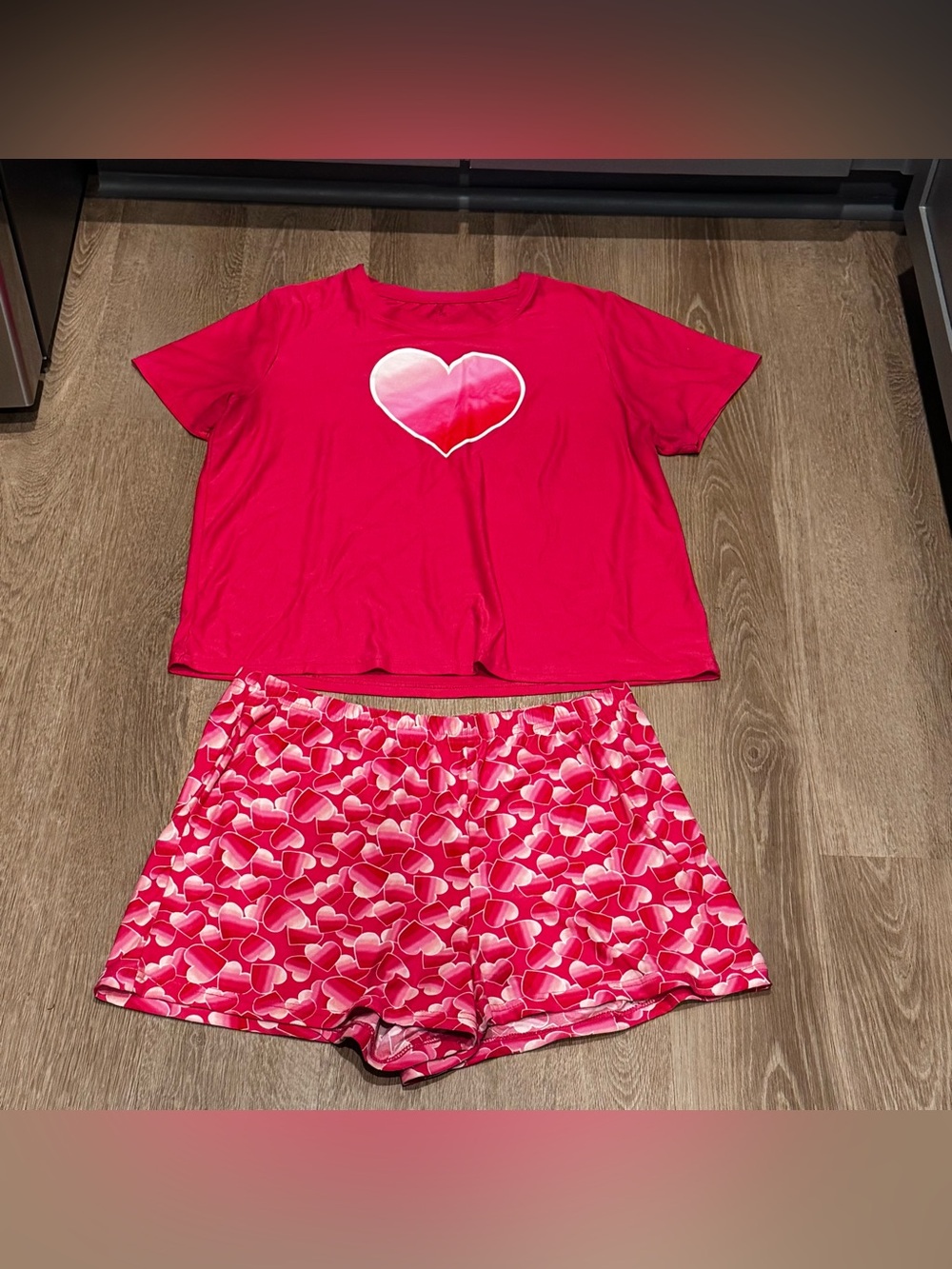 just be Pink Heart Short Pajama Set